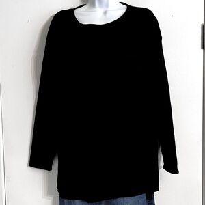 Cable & Gauge Black Front Pocket  sweater, 3/4 Sleeve size Large